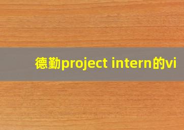 德勤project intern的vi